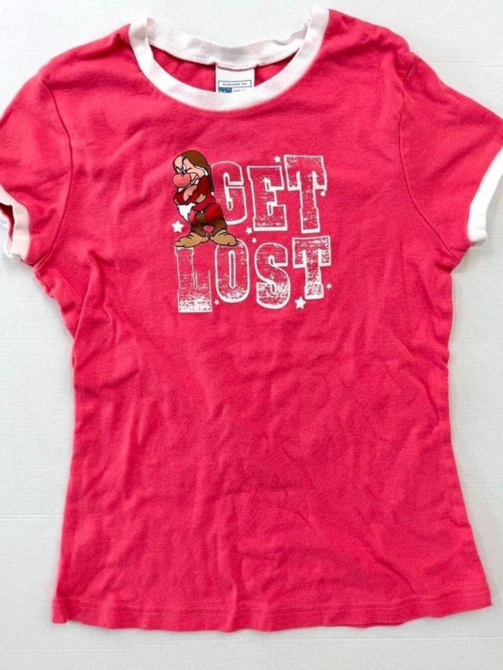 Jerry Leigh Women's Pink and White T-shirt